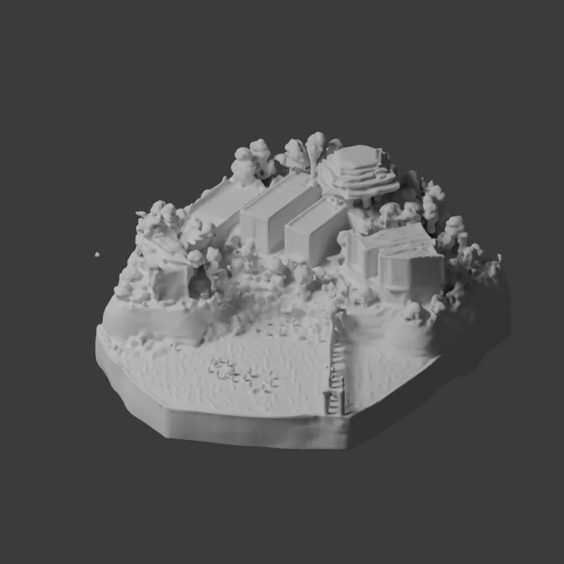 Actual Blender clay render of the local Hunyuan multiview reconstruction