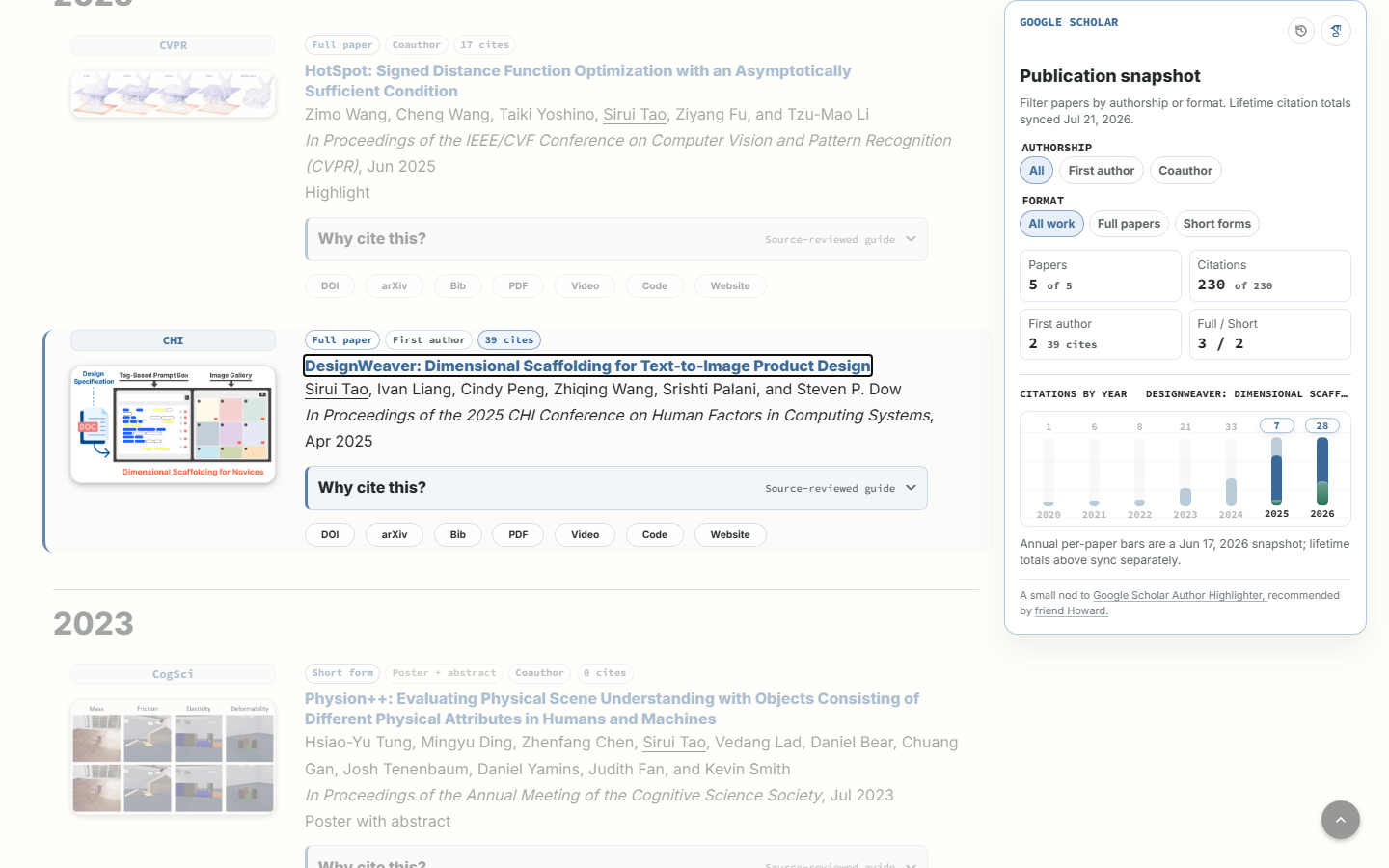 DesignWeaver highlighted in Scholar Lens's responsive publication and citation view
